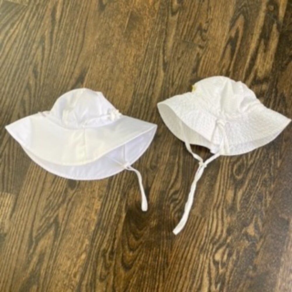 SOLD 2 Adjustable Baby Sunhats Bundle - Size 0-6months